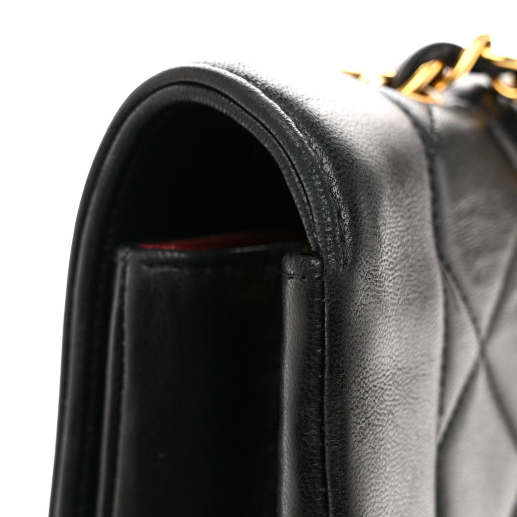 Lambskin Quilted Medium Single Flap Black