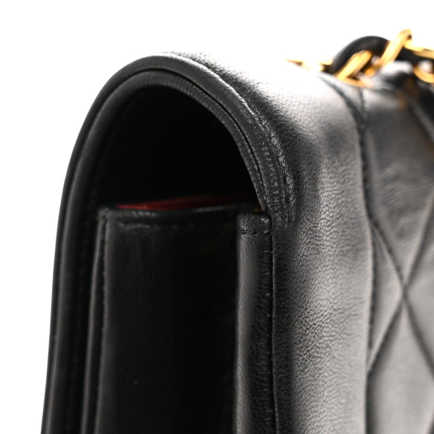 Lambskin Quilted Medium Single Flap Black