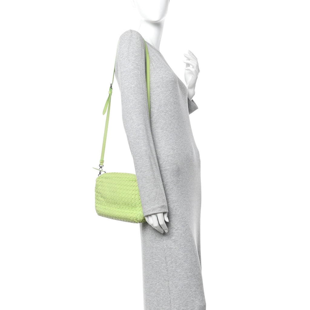 Nappa Intrecciato Small Camera Bag Acid Kiwi