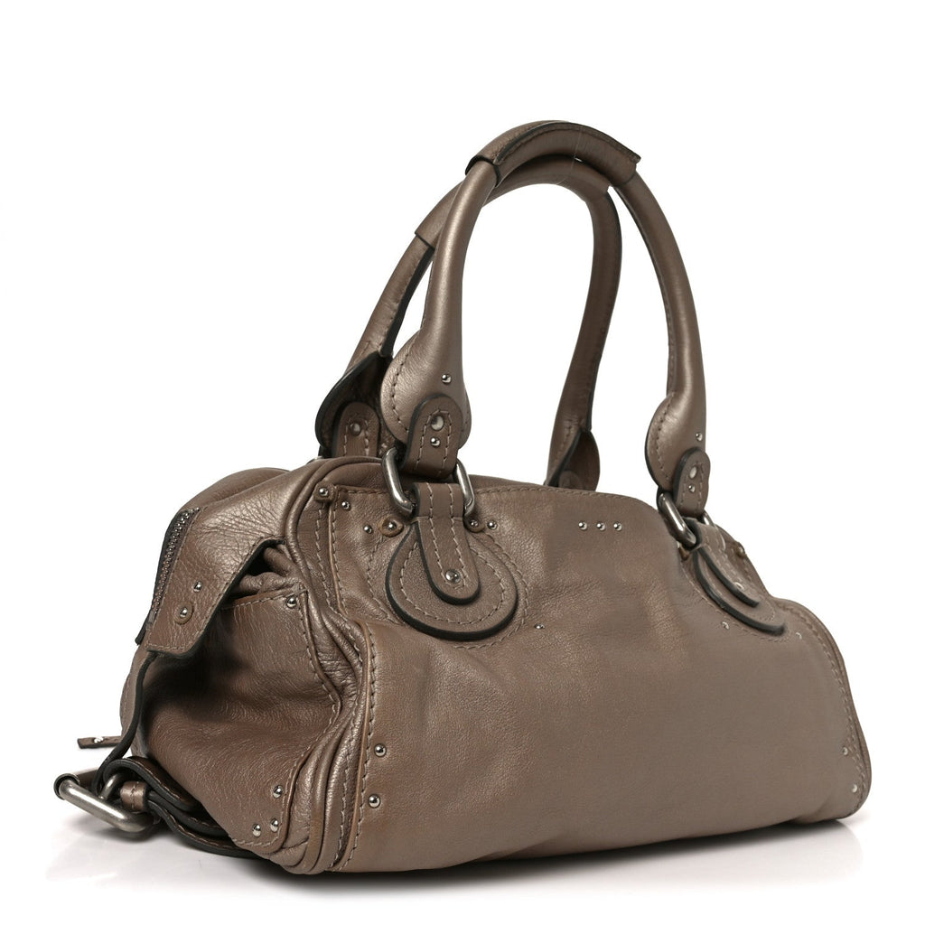 Calfskin Paddington Shoulder Bag Beige