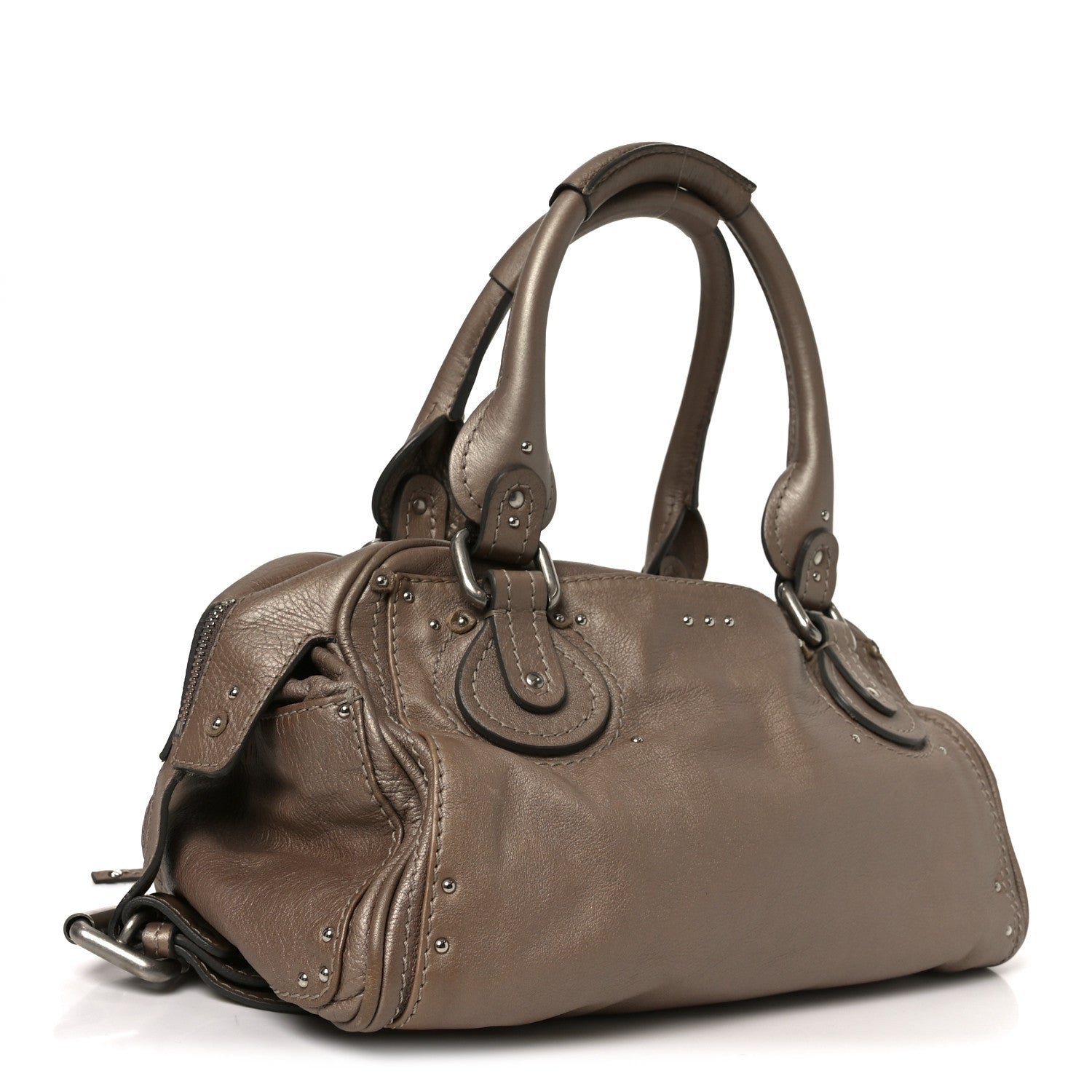 Calfskin Paddington Shoulder Bag Beige
