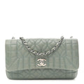 Lambskin Quilted Lady Graphic Flap Green