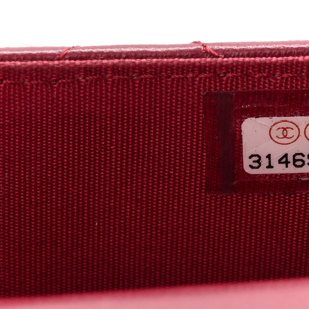 Lambskin Quilted Top Handle Flap Coin Purse With Chain Burgundy