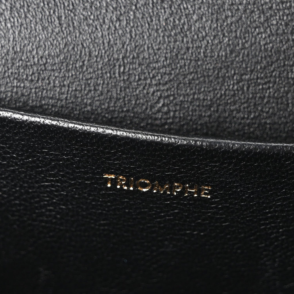 Shiny Calfskin Triomphe Shoulder Bag Black