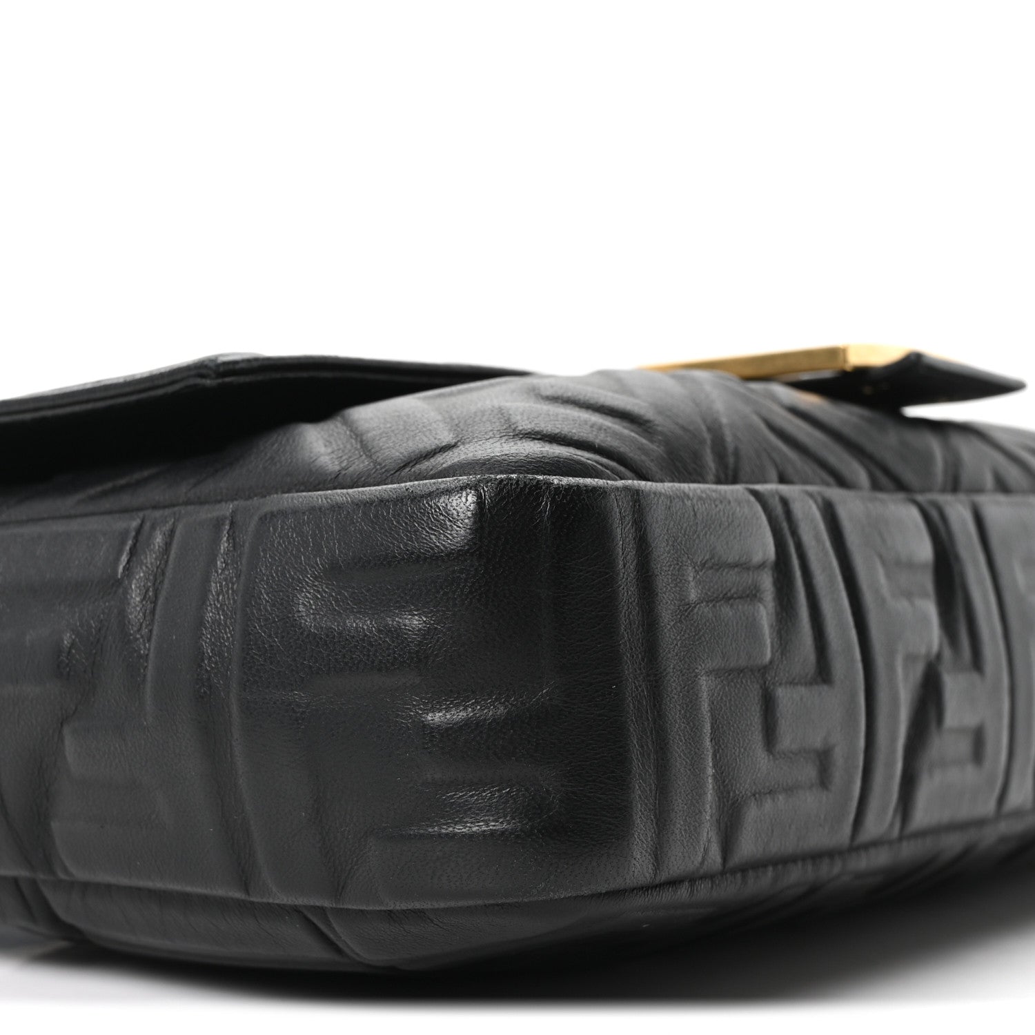 Nappa FF 1974 Embossed Large Baguette Black
