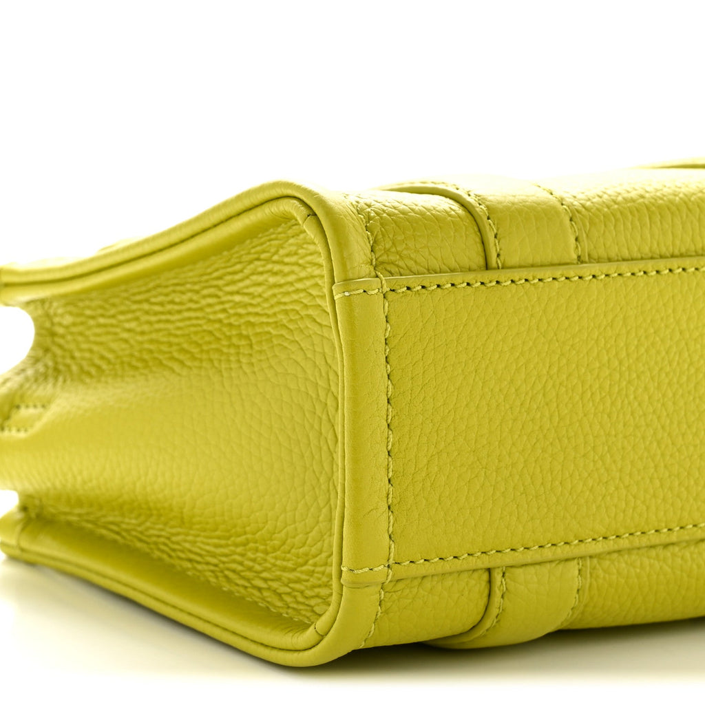 Grained Calfskin Micro The Tote Bag Citronelle