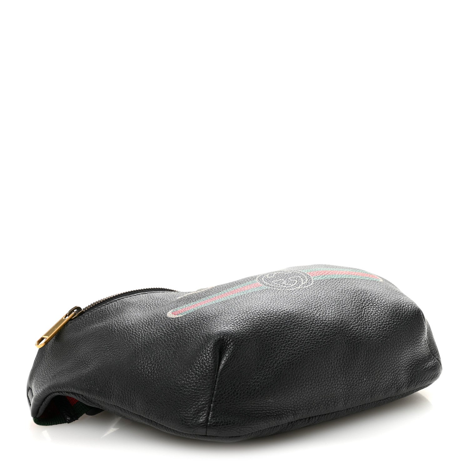 Grained Calfskin Logo Belt Bag Black