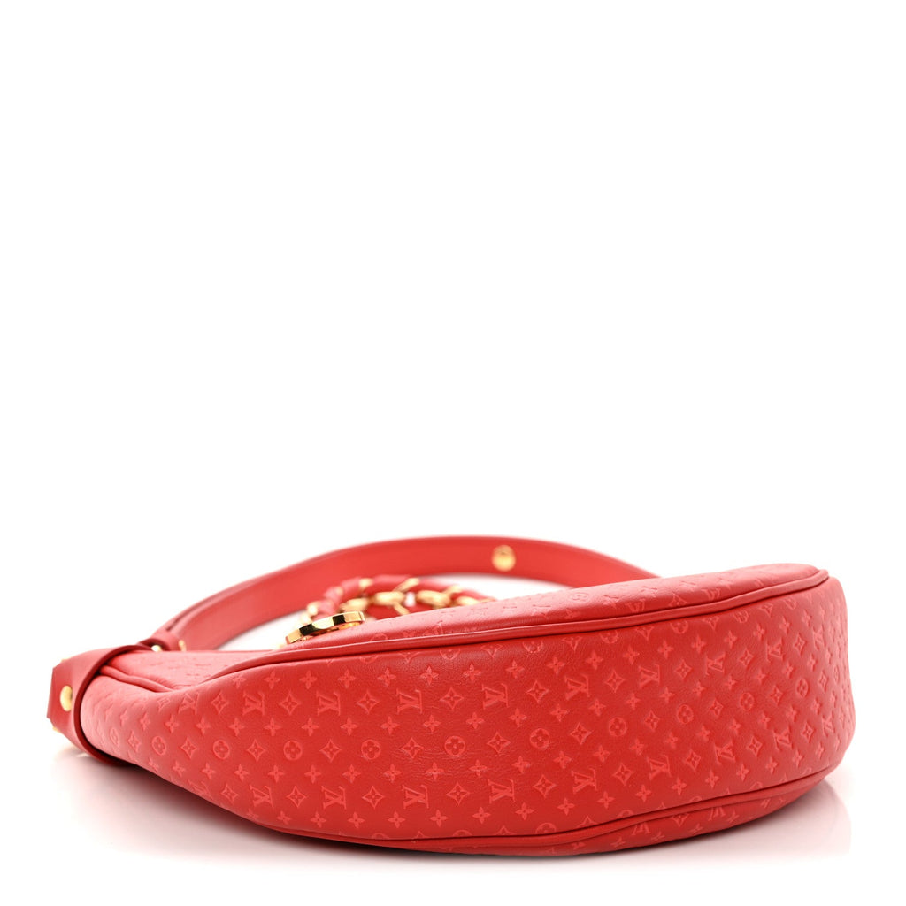 Calfskin Nanogram Embossed Loop PM Rouge