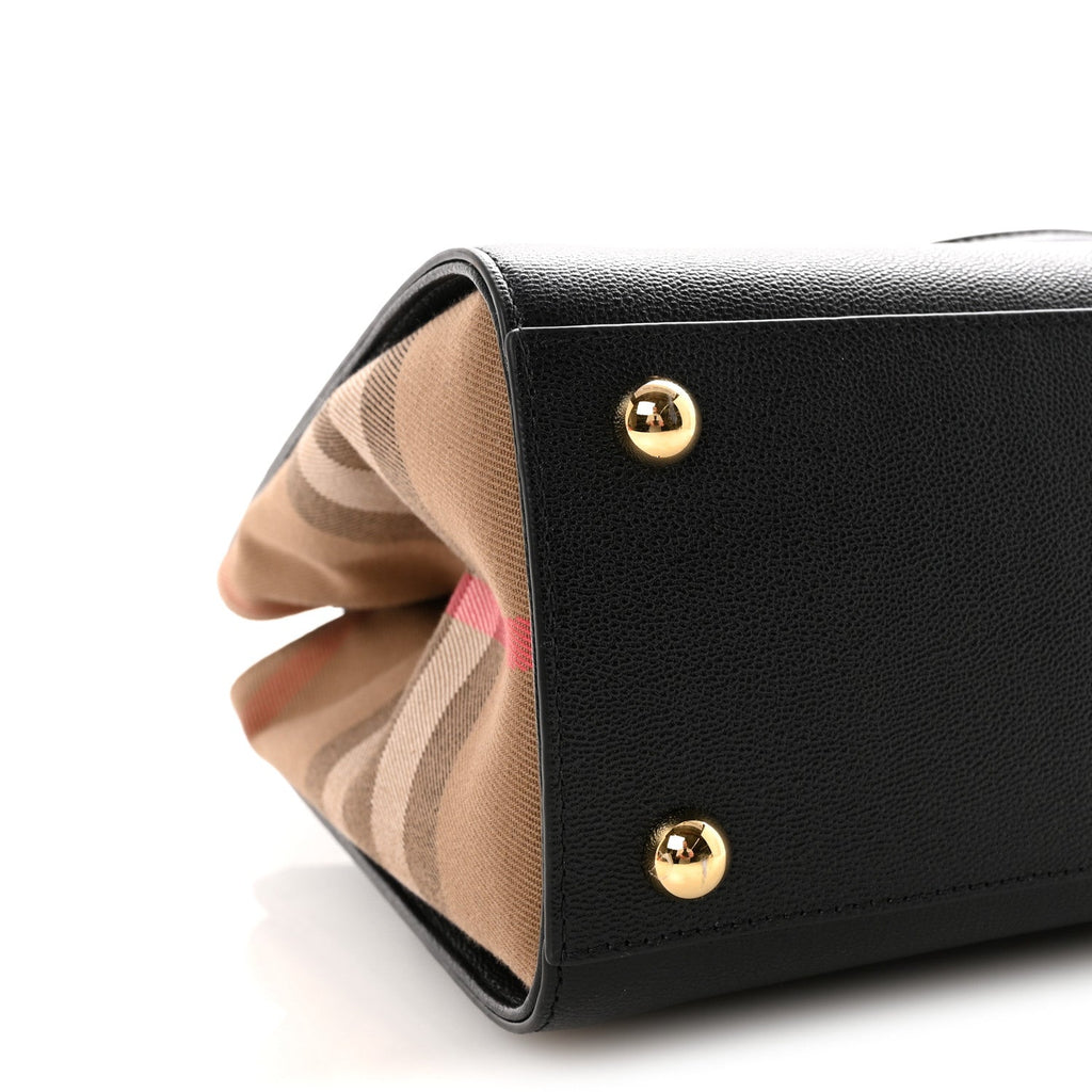 Calfskin Mega Check Small Banwell Tote Black