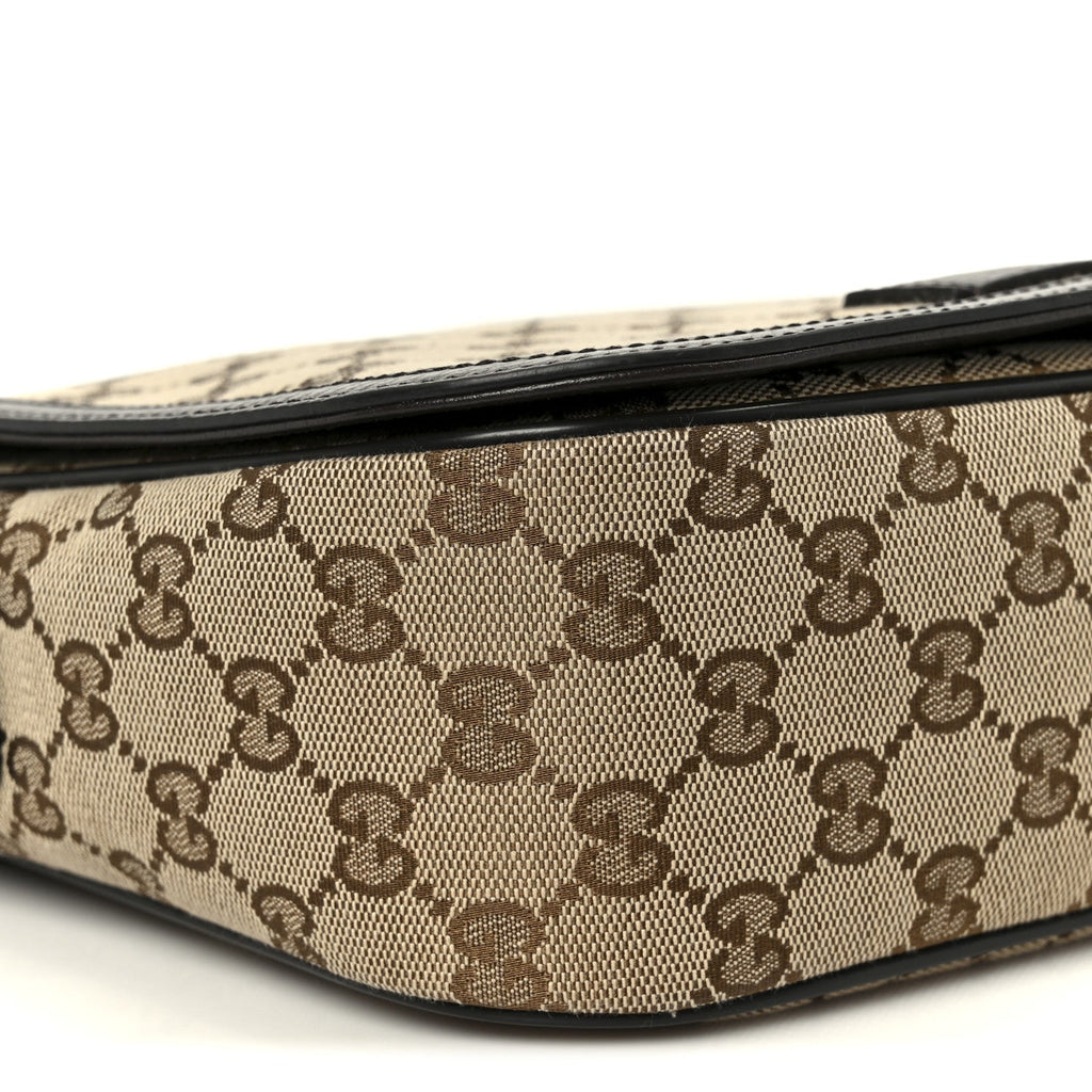 Monogram Flap Messenger Bag Beige Dark Brown