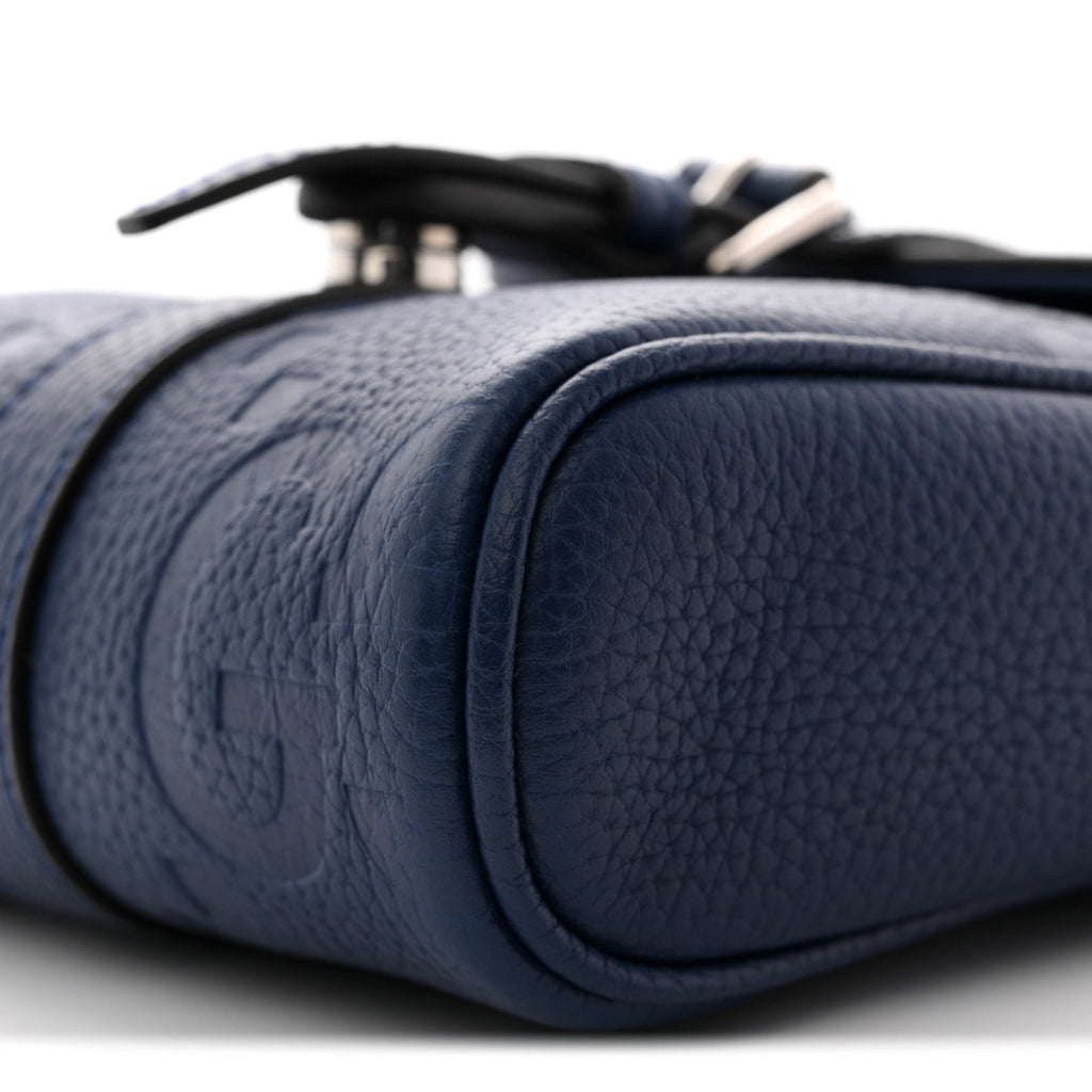 Piuma Calfskin Jumbo GG Embossed Small Messenger Bag Royale