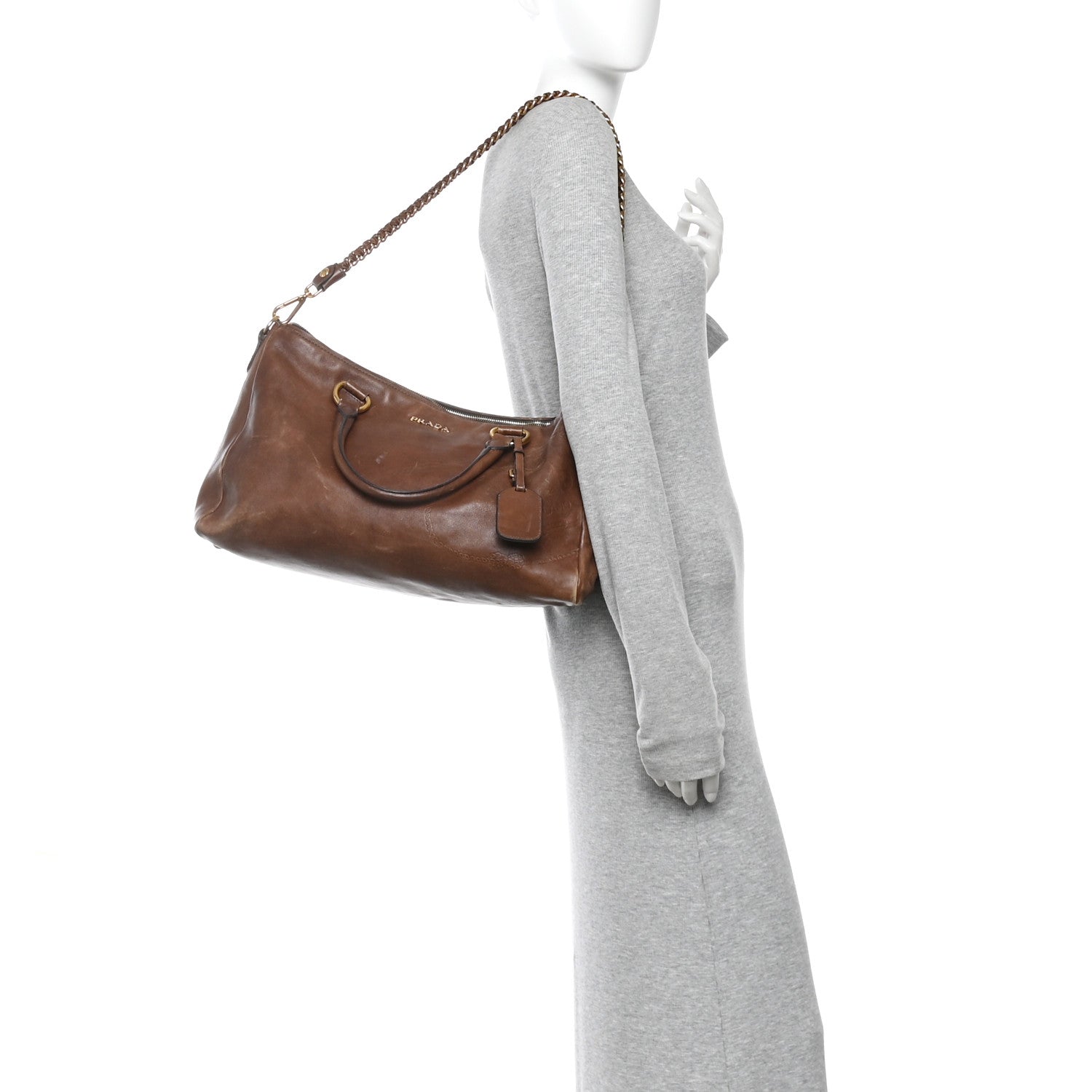Soft Calf Shopping Tote Brown