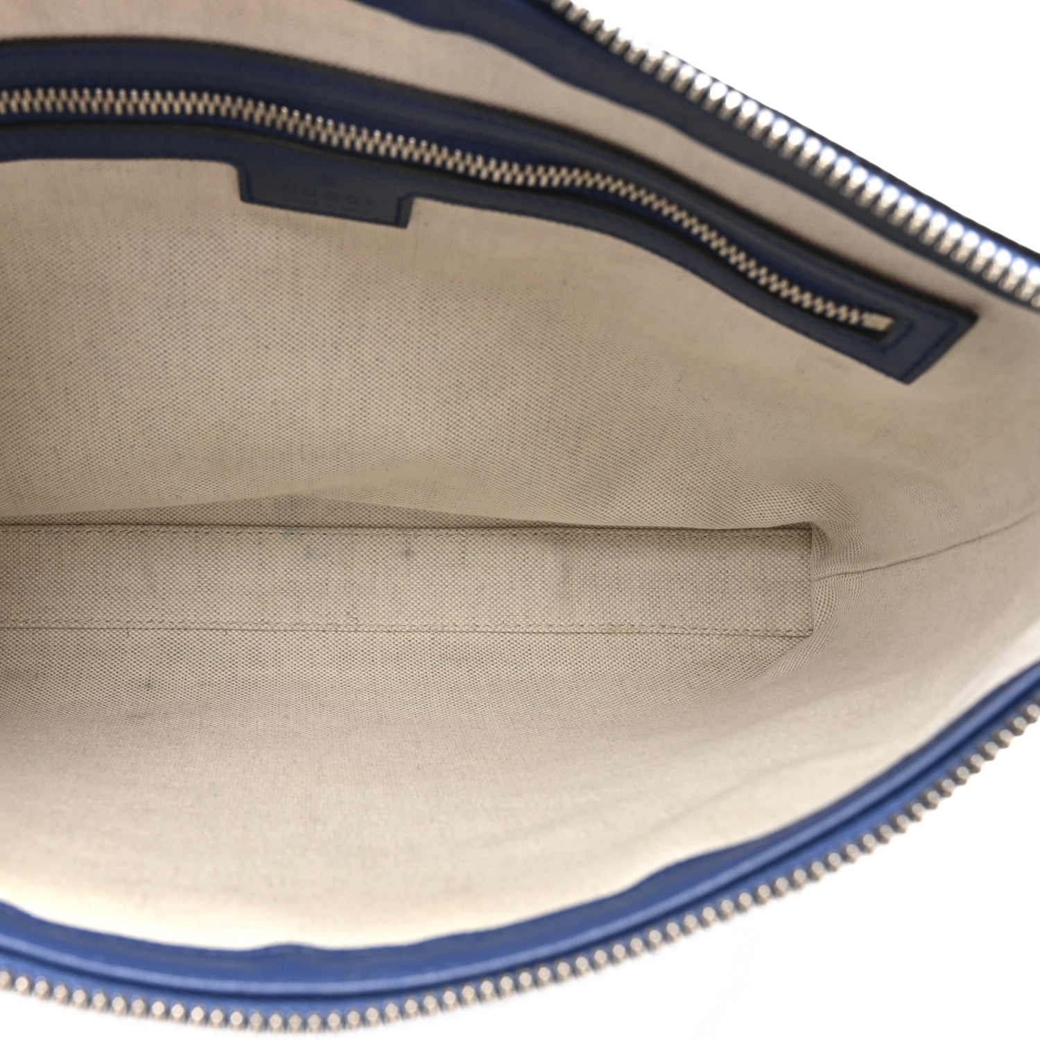 Calfskin GG Tennis Embossed Medium Wristlet Messenger Bag Intense Metal Blue
