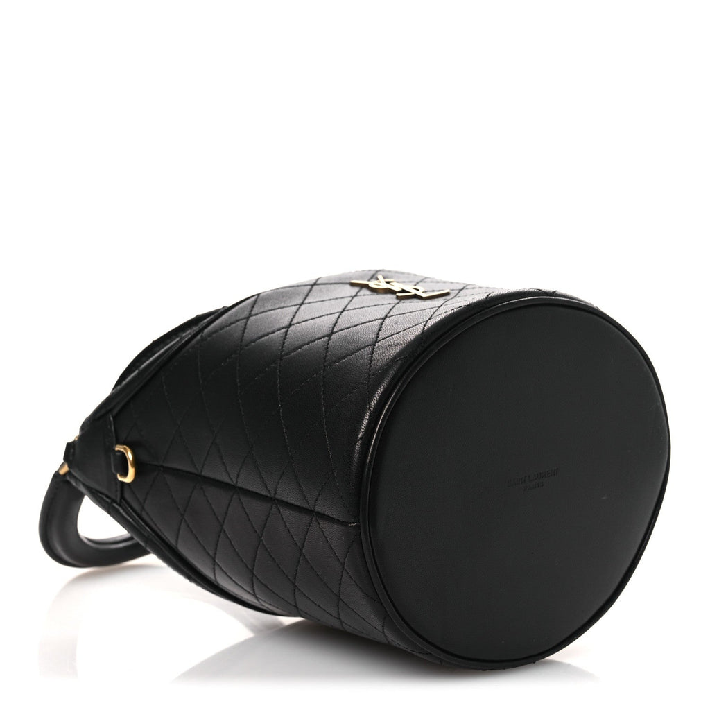 Lambskin Gabby Mini Bucket Bag Black