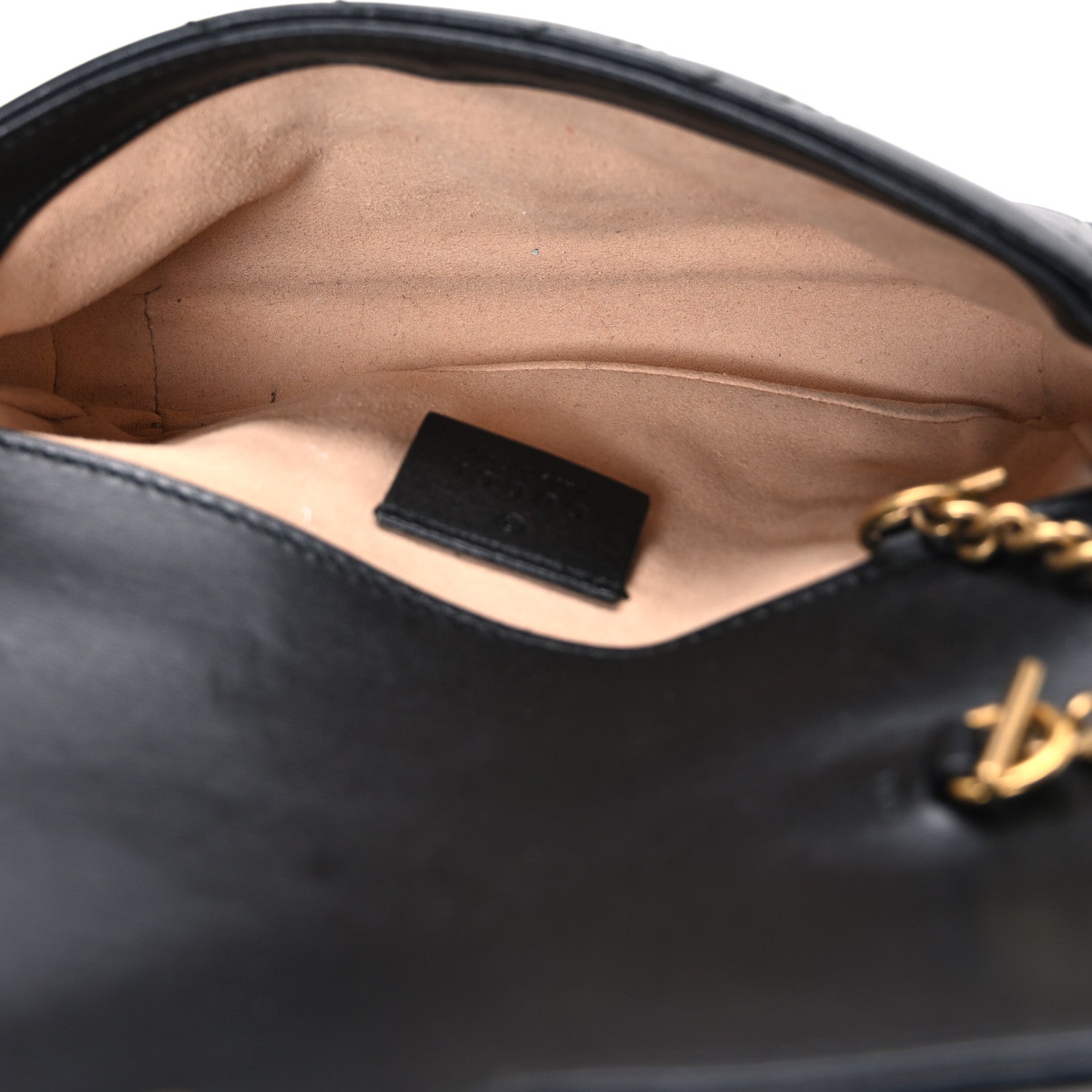Calfskin Matelasse Super Mini GG Marmont Shoulder Bag Black