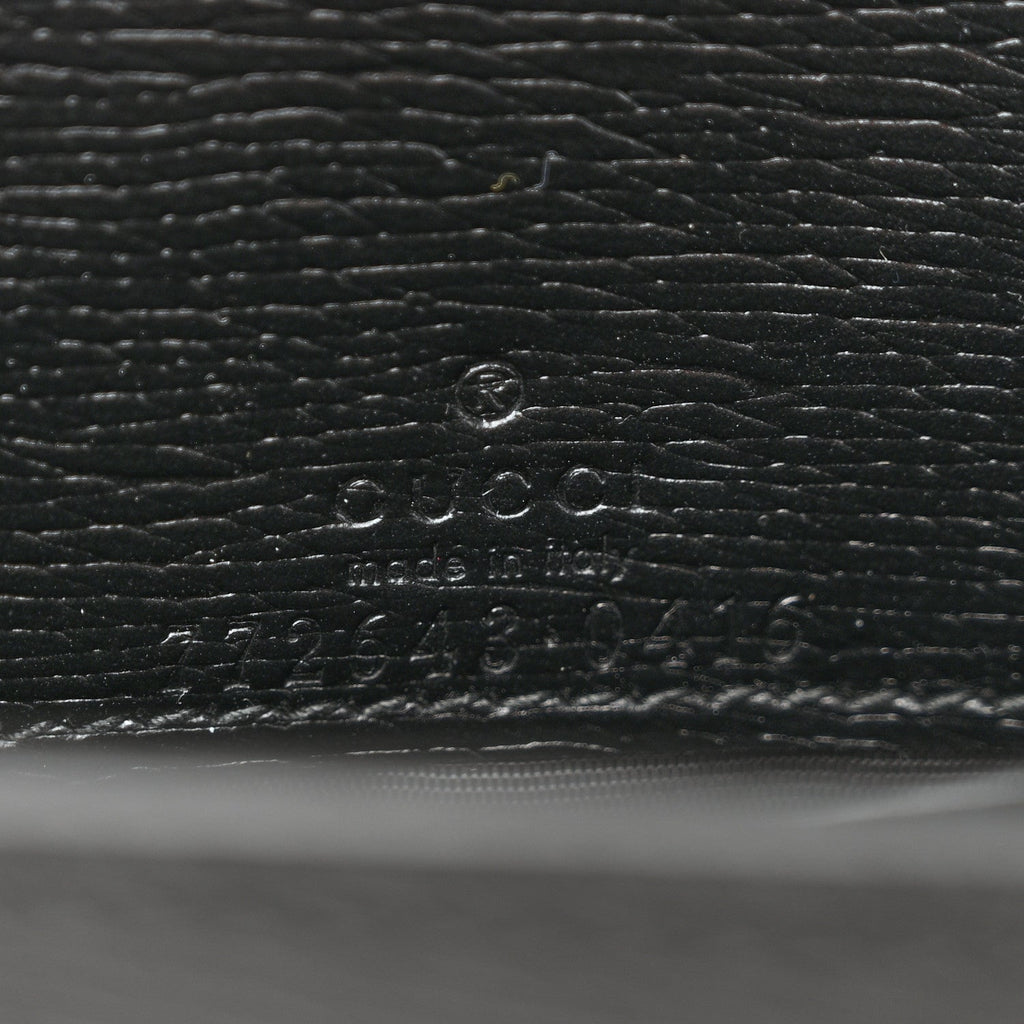 Textured Calfskin Script Logo Wallet On Chain Black