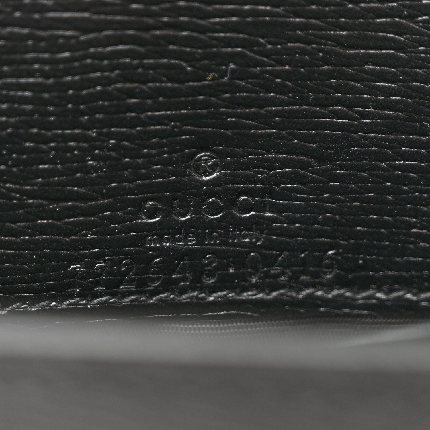 Textured Calfskin Script Logo Wallet On Chain Black