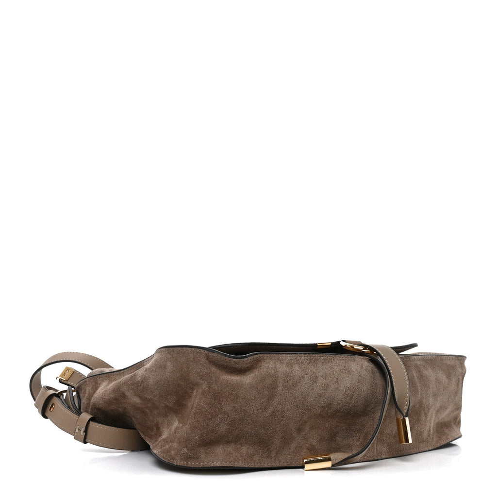 Suede Calfskin Small Marcie Shoulder Bag Boyish Brown