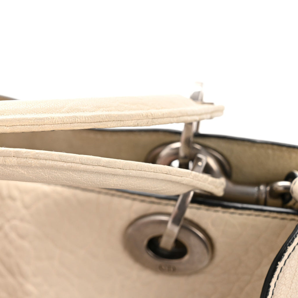 Canyon Grained Lambskin Large Lady Dior Off White