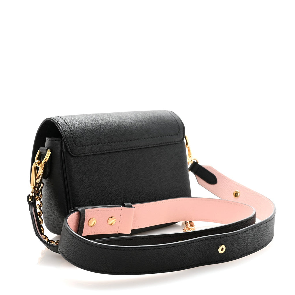 Grained Calfskin Lockme Tender Black