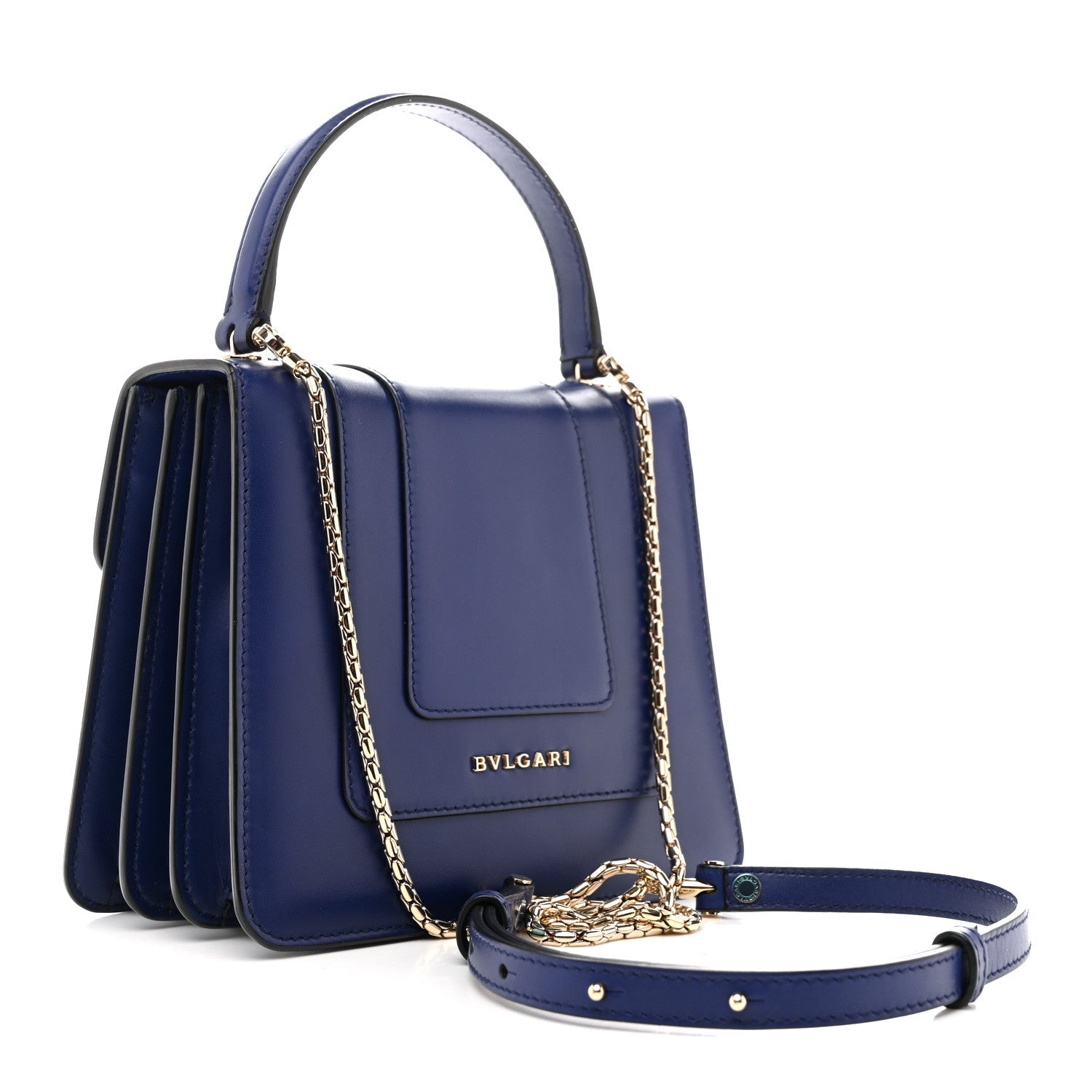 Calfskin Serpenti Forever Top Handle Blue