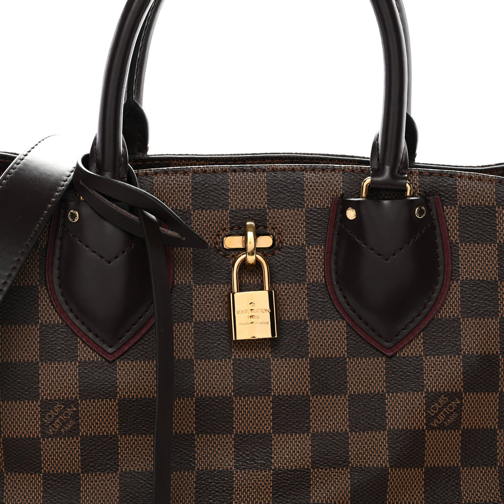 Cuir Taurillon Damier Ebene Normandy Bordeaux