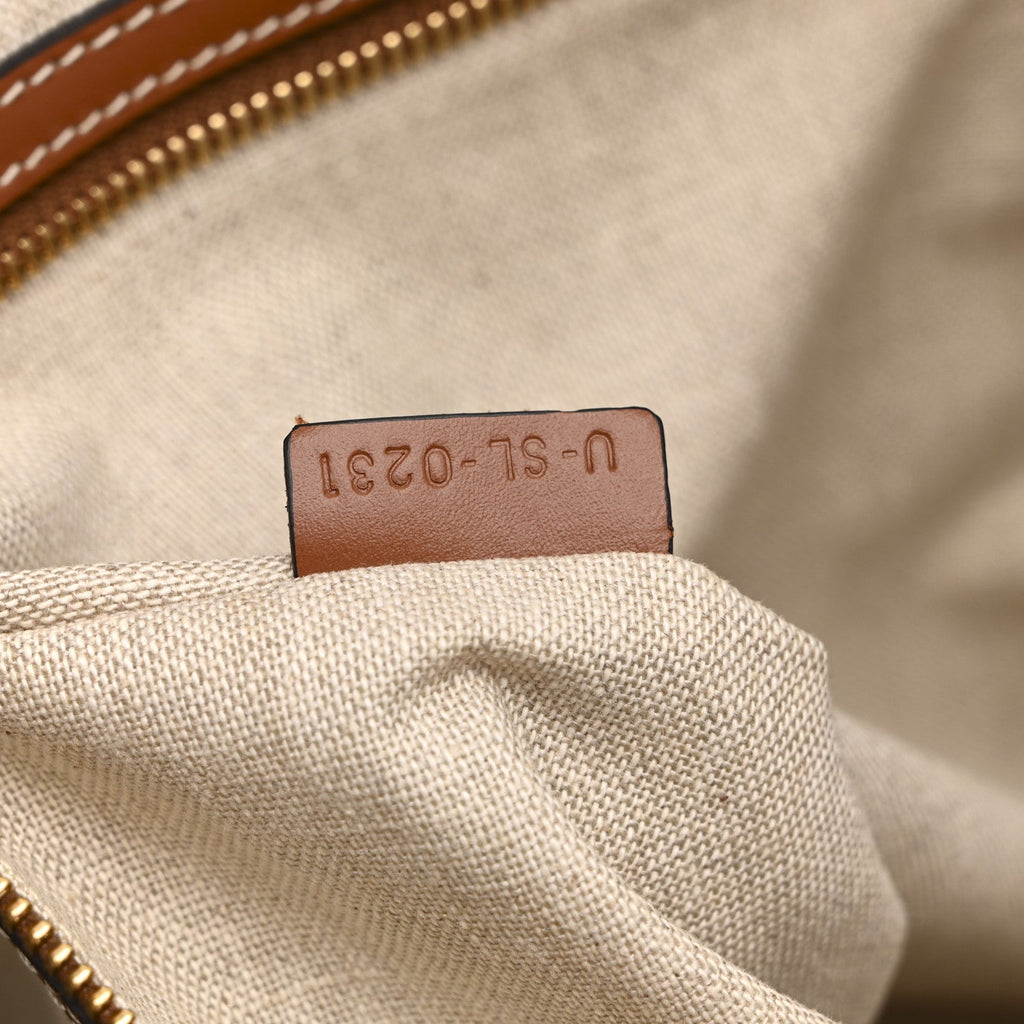 Canvas Calfskin Paris Horizontal Cabas Tan