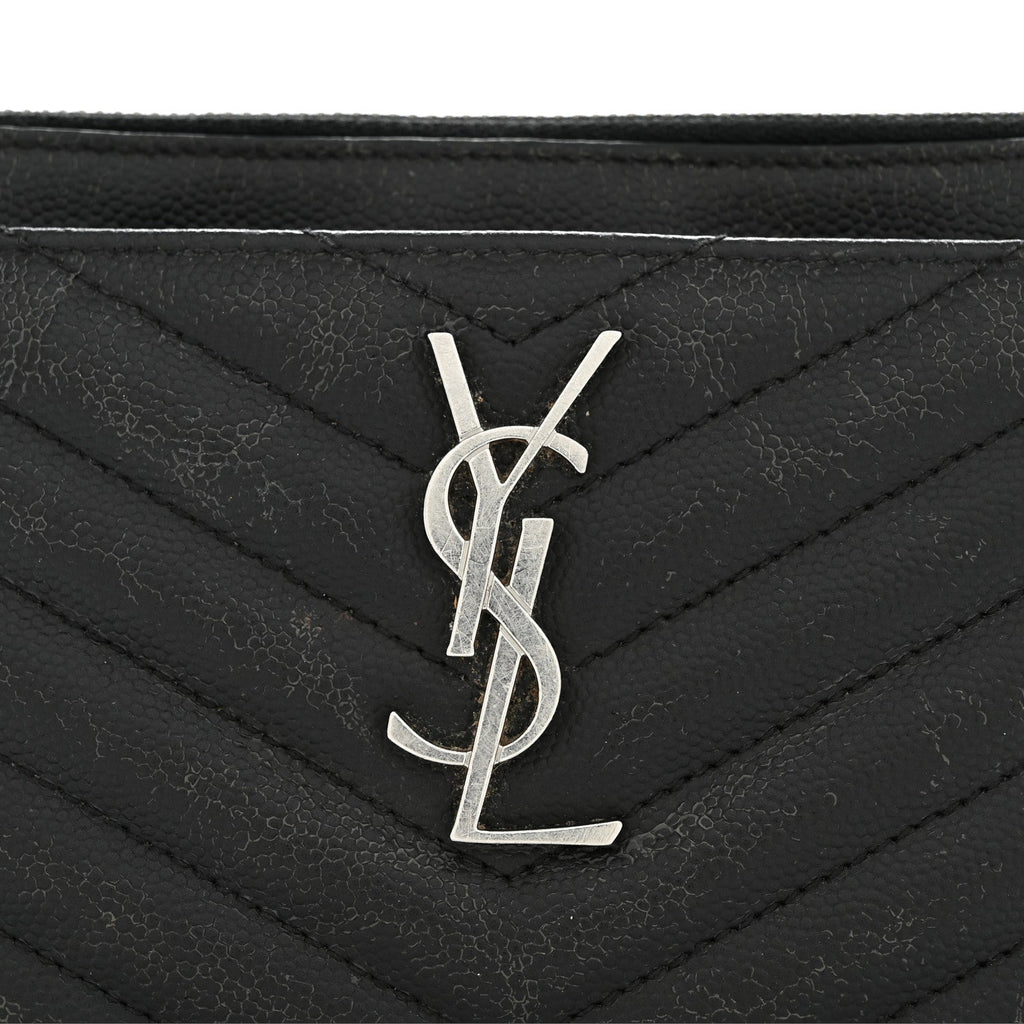 Grain De Poudre Chevron Monogram Bill Pouch Black