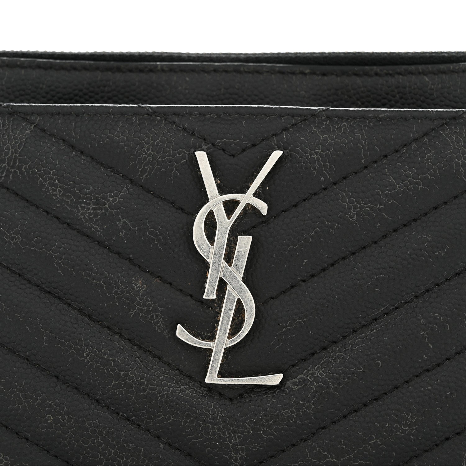 Grain De Poudre Chevron Monogram Bill Pouch Black