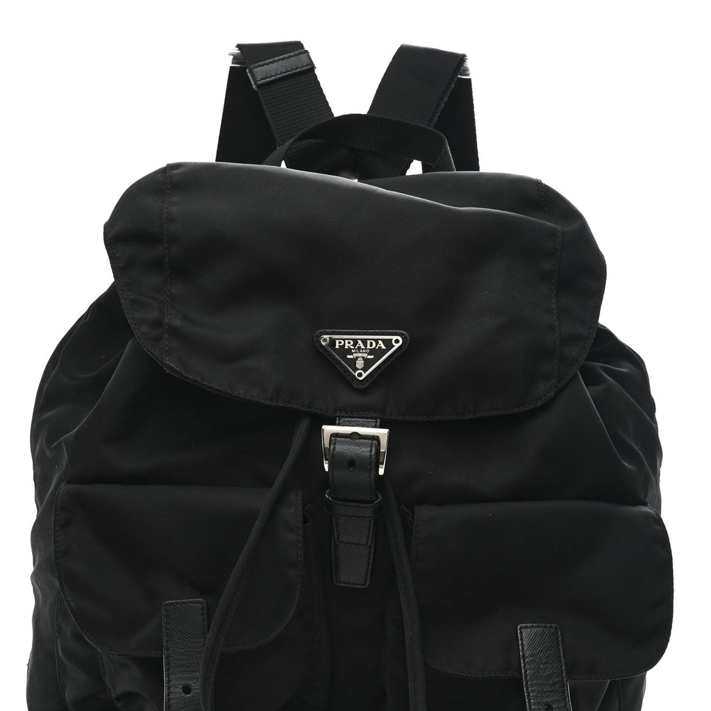 Tessuto Nylon Saffiano Medium Backpack Black