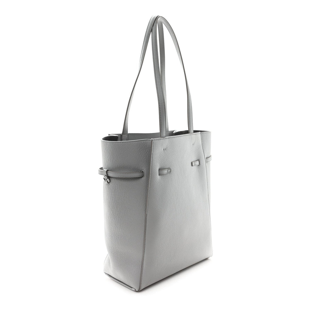 Calfskin Small Voyou Small North South Tote Light Grey