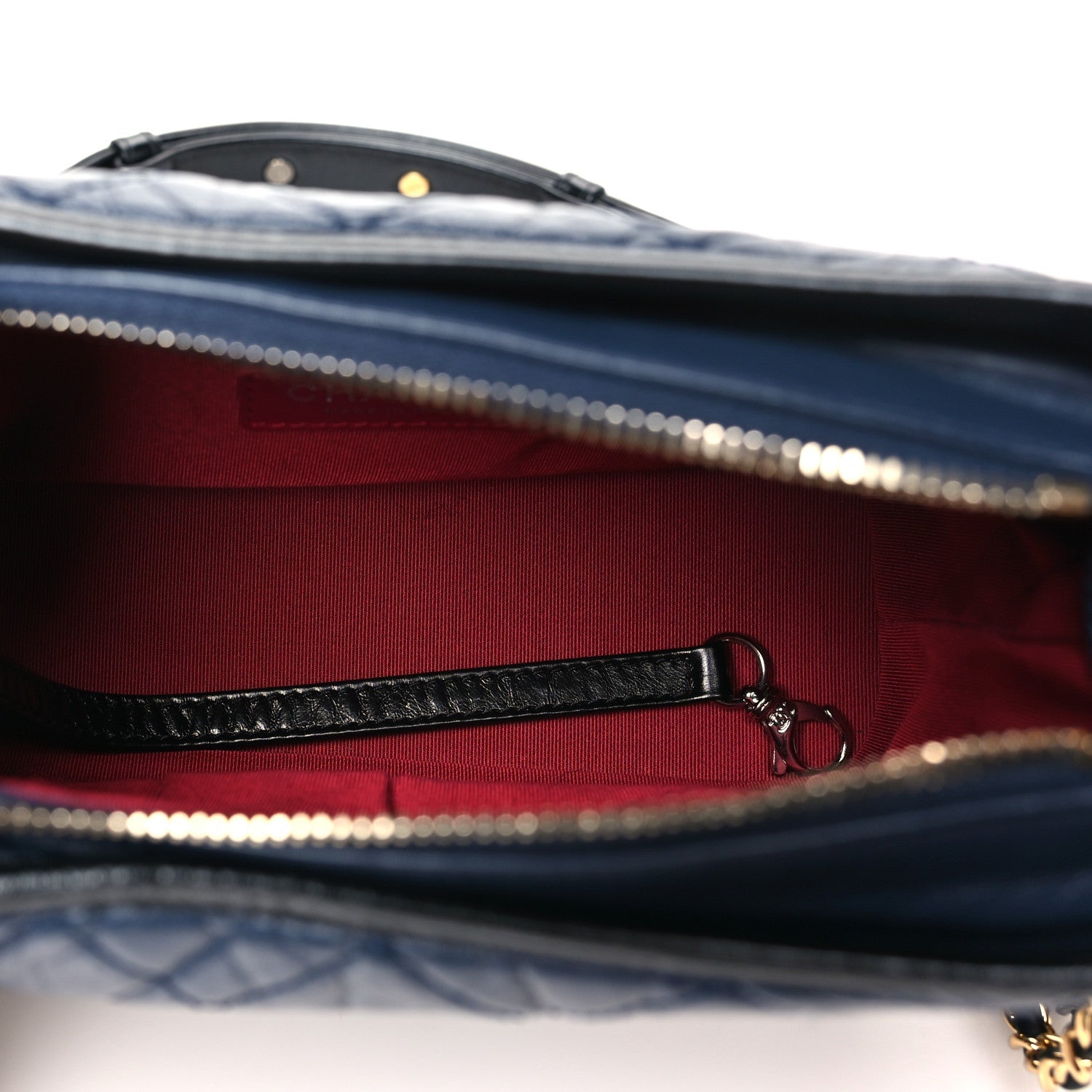 Aged Calfskin Quilted Small Gabrielle Hobo Dark Grey