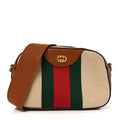 Vintage Canvas Web Shoulder Bag Sand Cuir