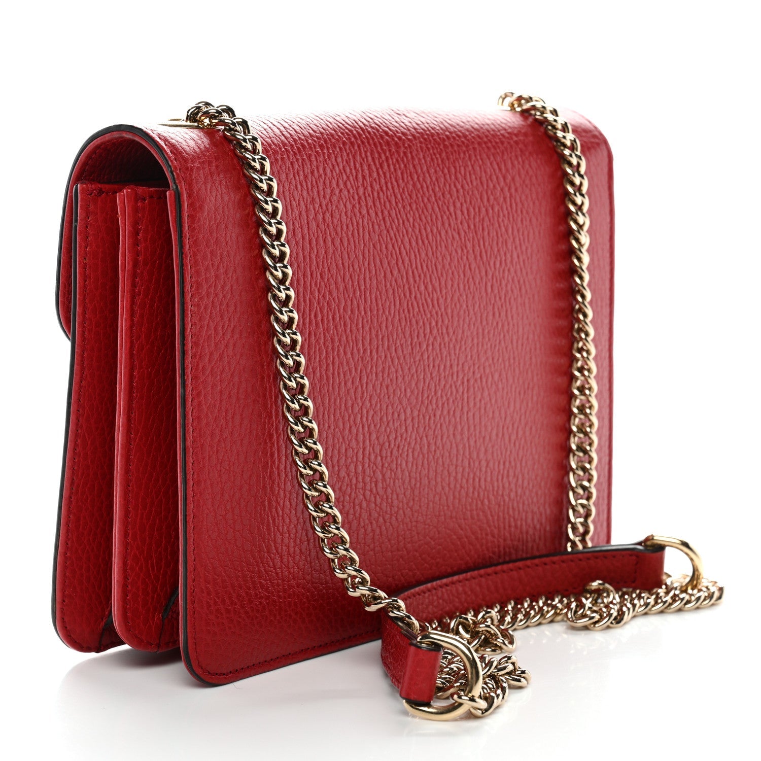 Dollar Calfskin Small Interlocking G Shoulder Bag Red