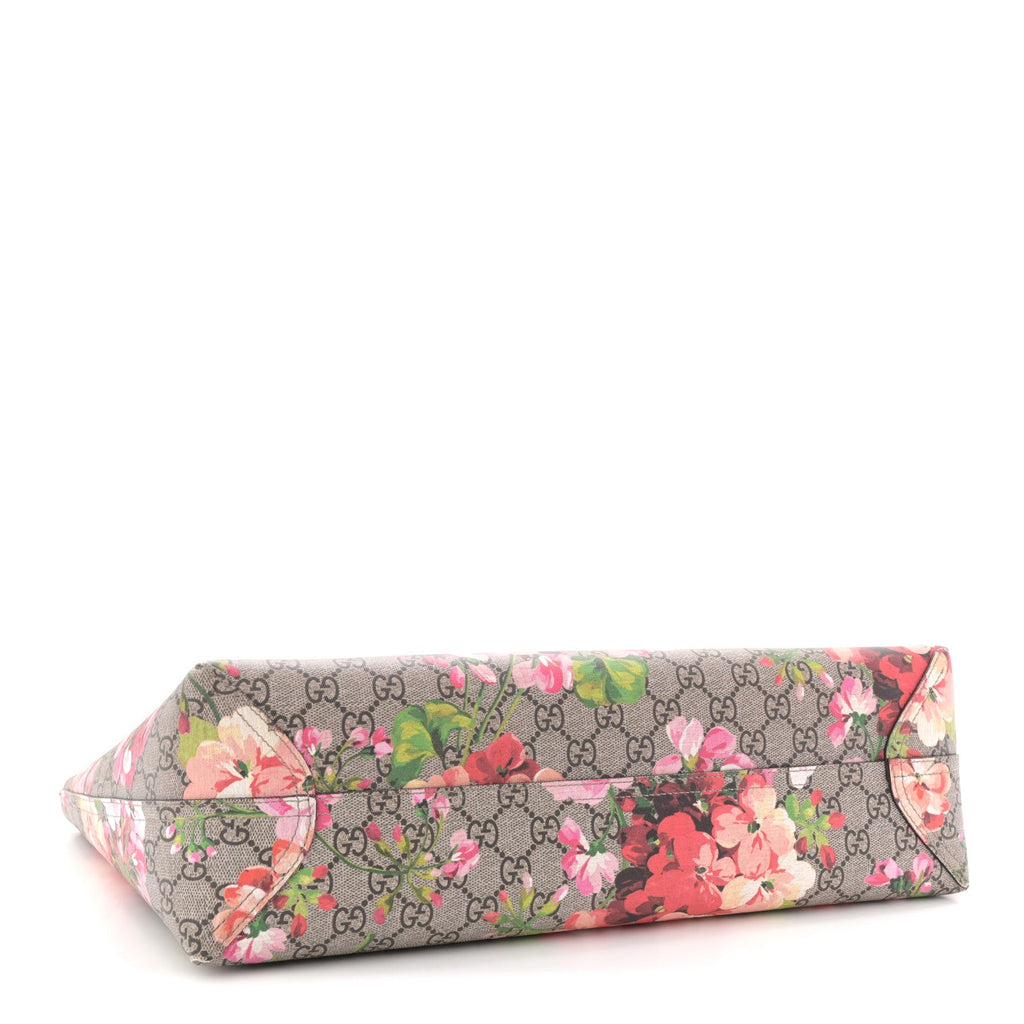 GG Supreme Monogram Blooms Medium Reversible Tote Beige Multicolor Dry Rose