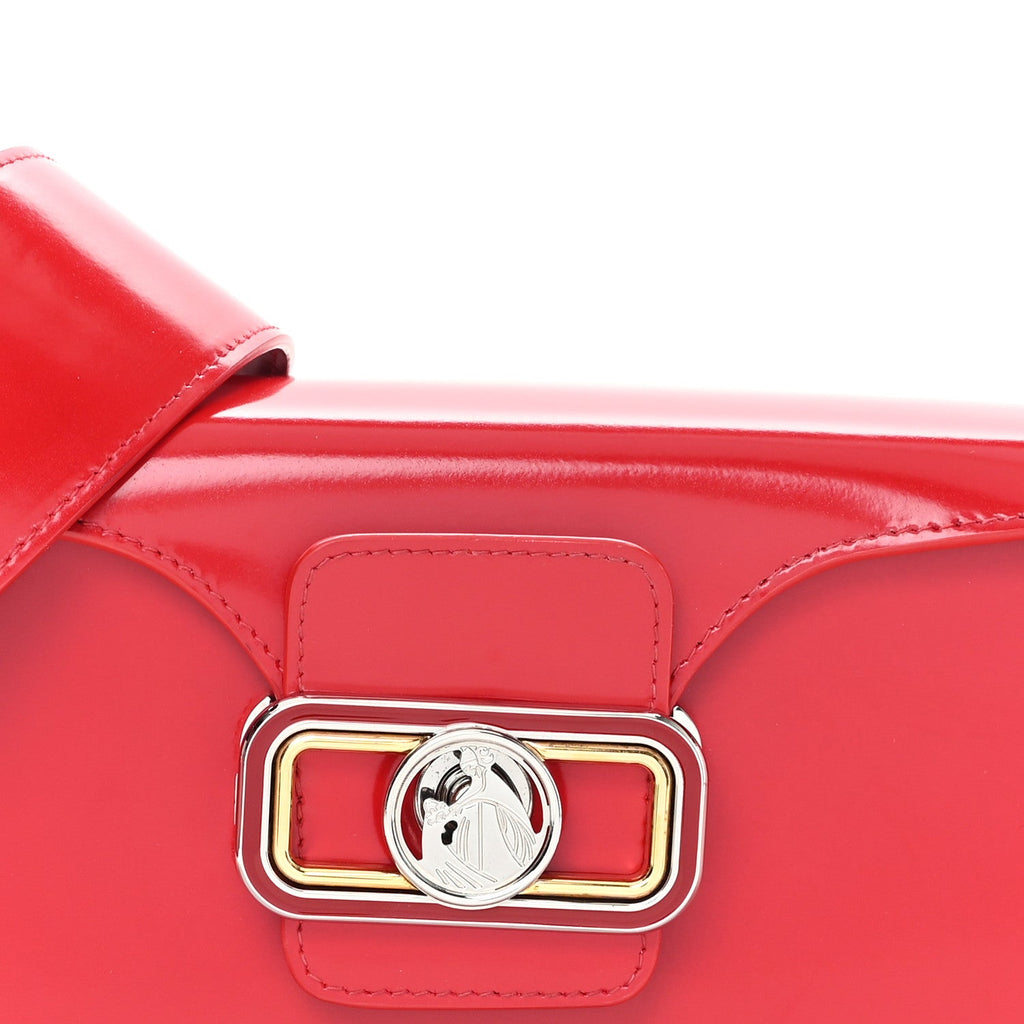 Shiny Calfskin Medium Pencil Shoulder Bag Rouge Lipstick