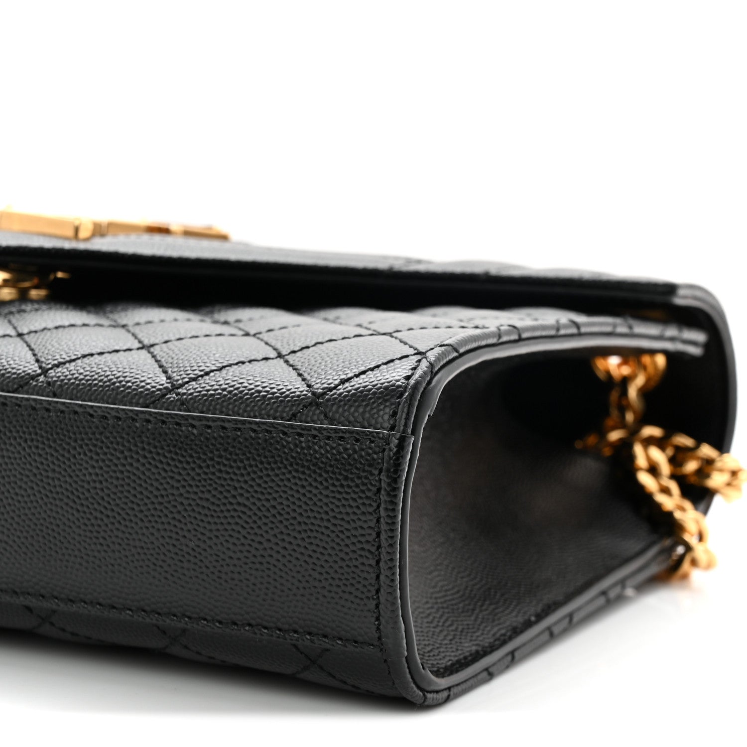 Grain De Poudre Textured Mixed Matelasse Triquilt Medium Monogram Satchel Black