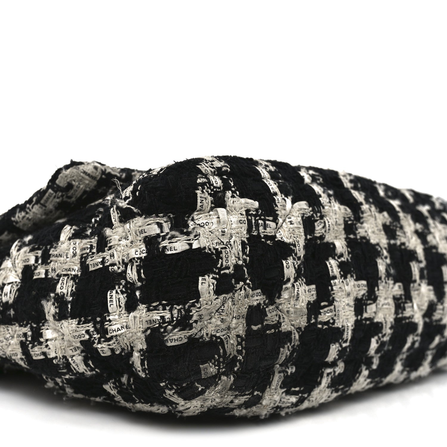 Tweed Quilted Large Chanel 19 Flap Black Ecru White