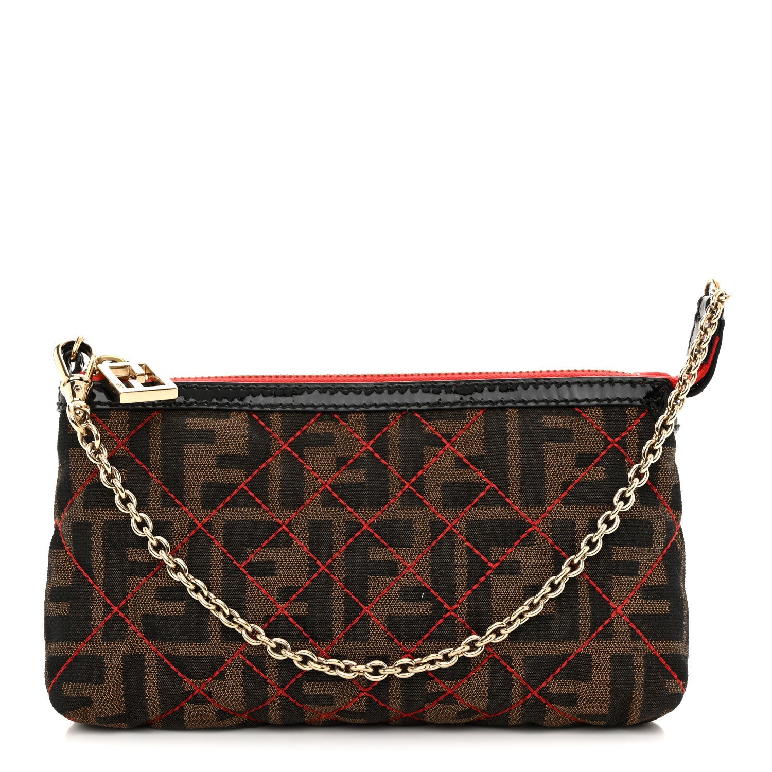 Zucca Quilted Pochette Tobacco Red