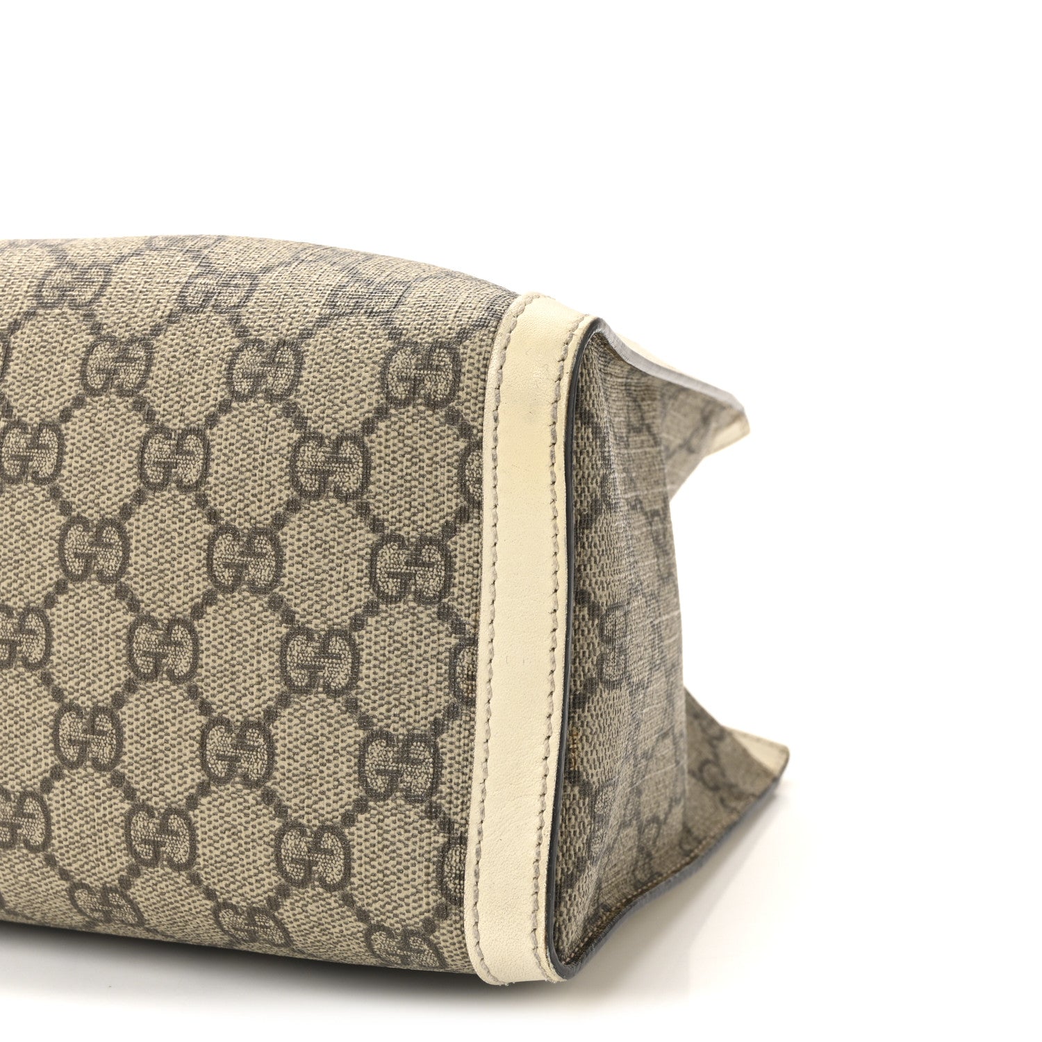 GG Supreme Monogram Moon Calfskin Small Padlock Tote Beige Ebony Mystic White
