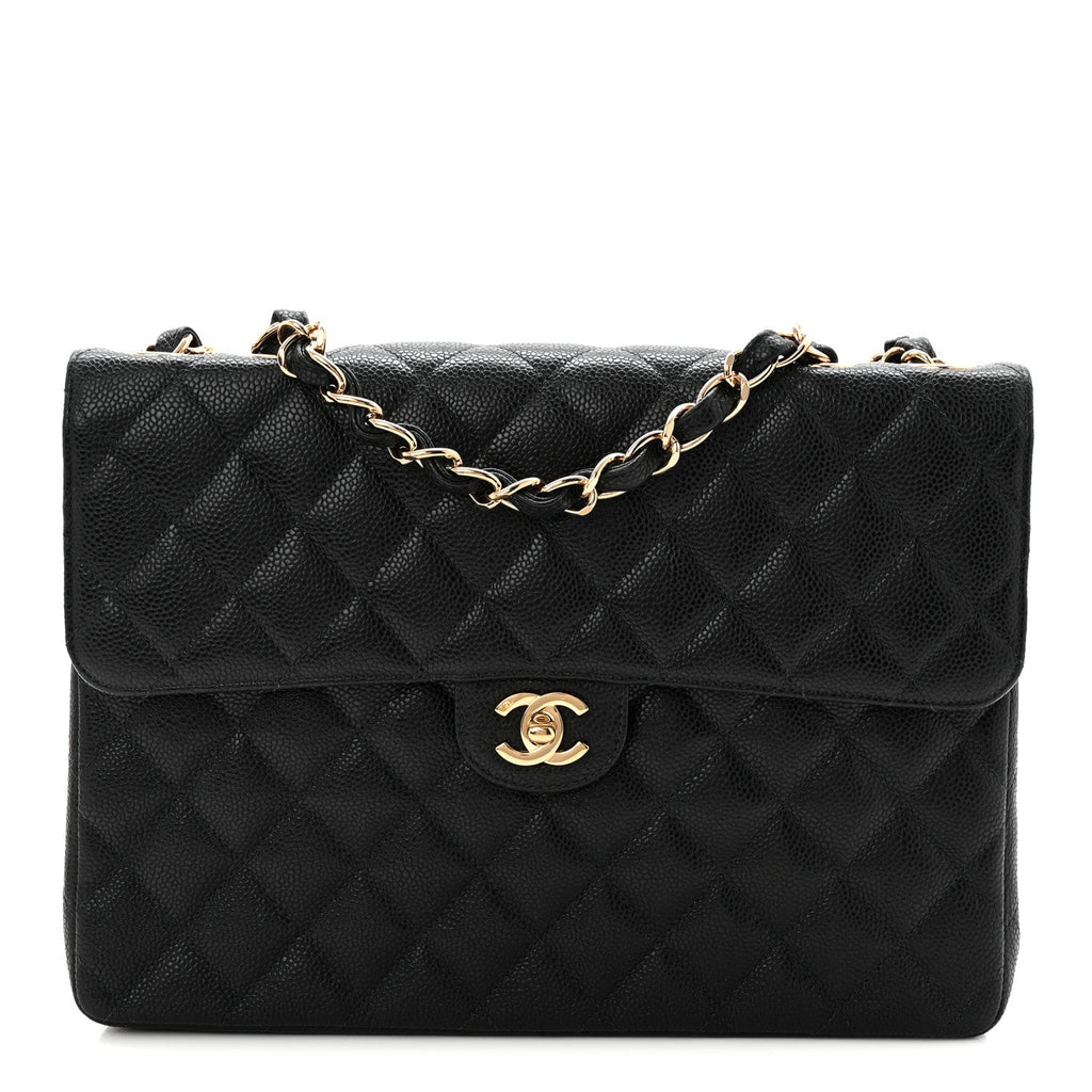 Caviar Jumbo Single Flap Black