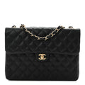 Caviar Jumbo Single Flap Black