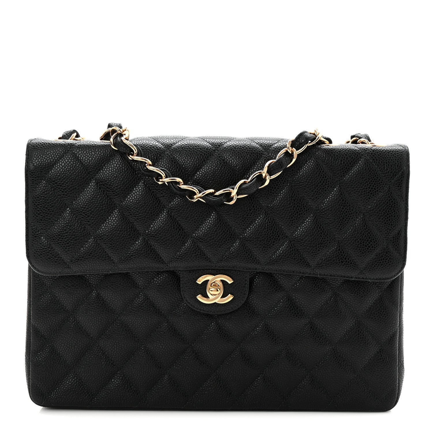 Caviar Jumbo Single Flap Black