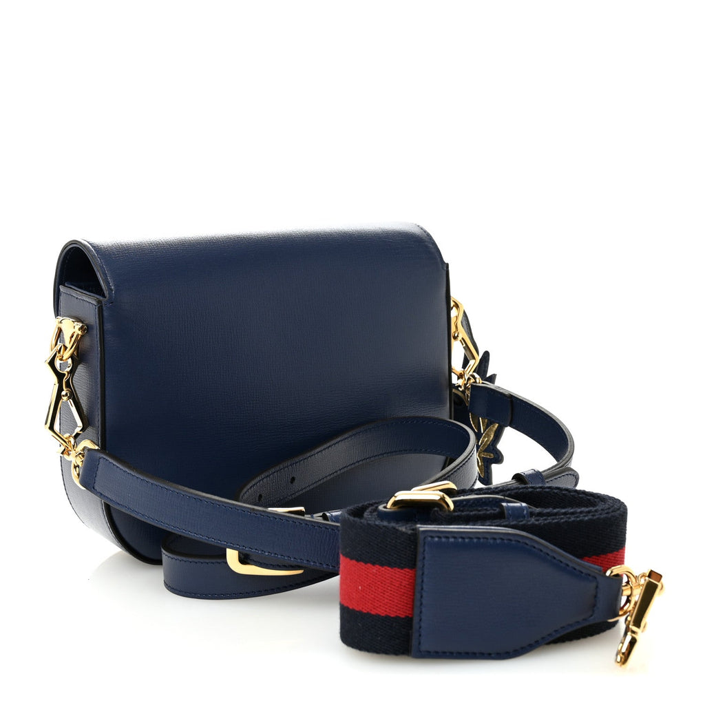 Azalea Calfskin Web Mini Horsebit 1955 Shoulder Bag Navy