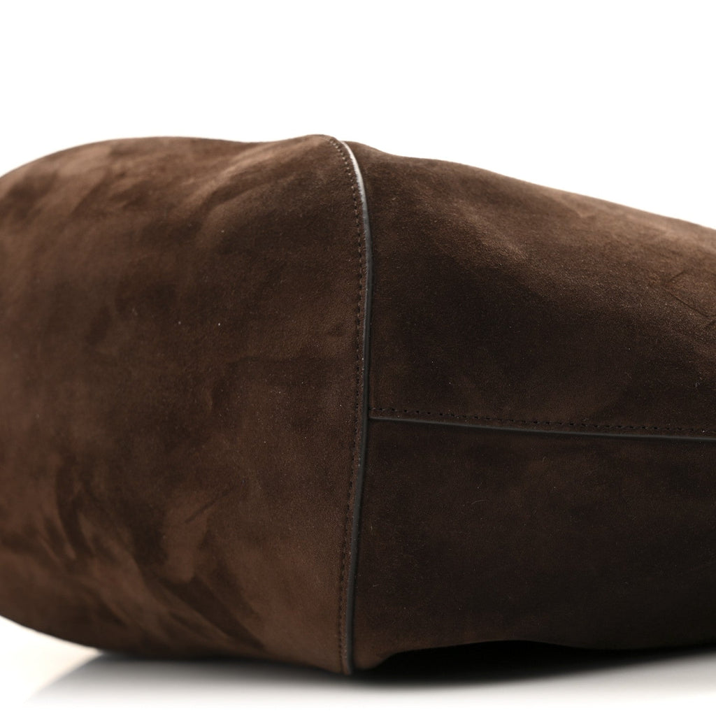 Suede Calfskin Medium Lotus Tote Coffee