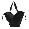 Santorini Lux Calfskin Y Drawstring Tote Black