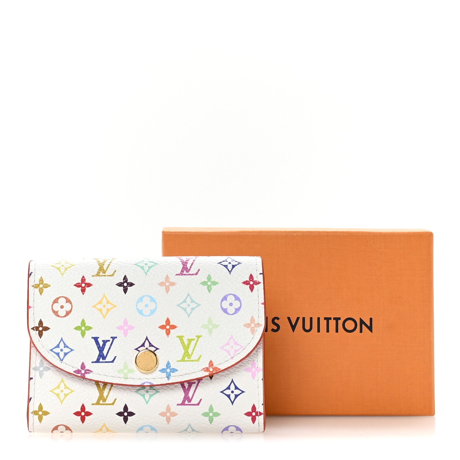 LV X TM Monogram Multicolor Rosalie Coin Purse White Kawaii Pink