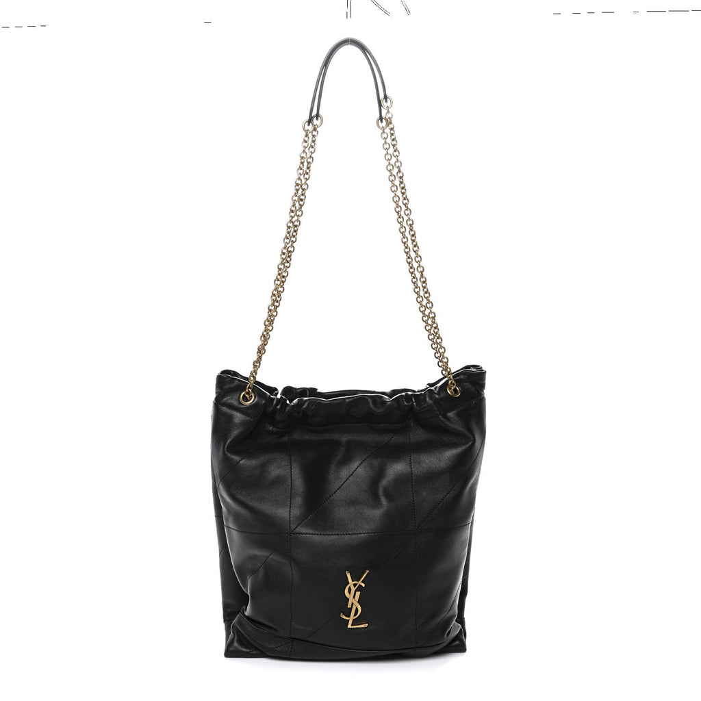 Lambskin Matelasse Monogram Medium Jamie 4.3 Pochon Black