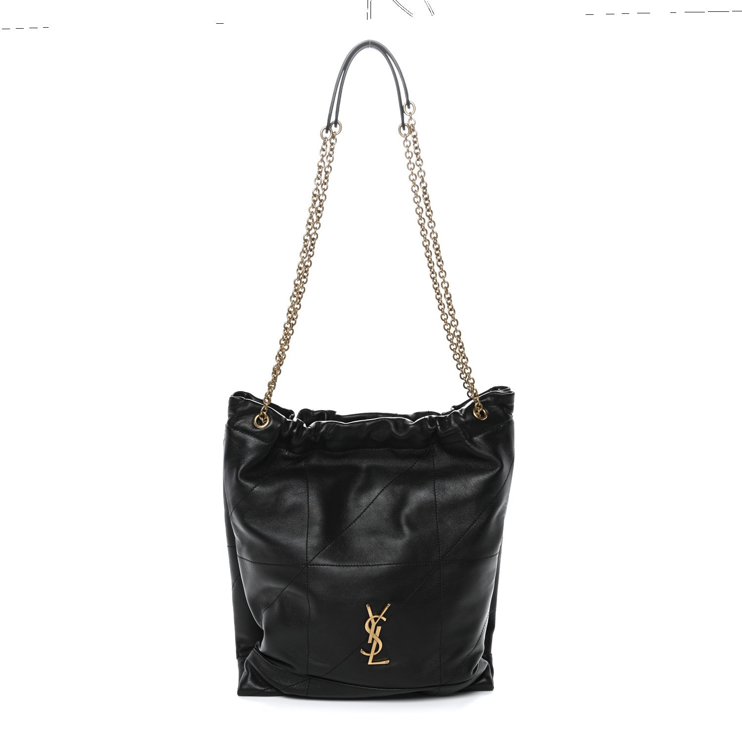 Lambskin Matelasse Monogram Medium Jamie 4.3 Pochon Black