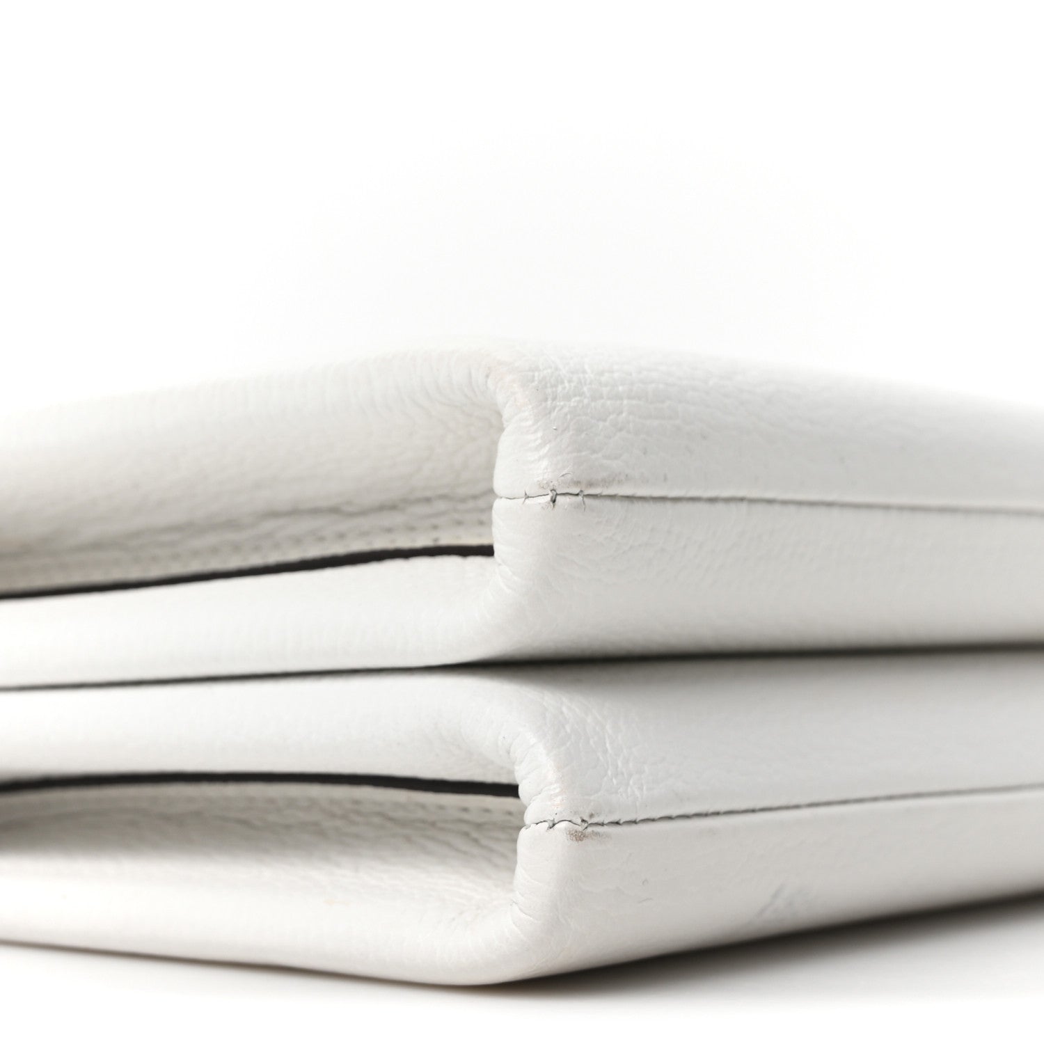 Grained Calfskin Milla Double Crossbody Bag White